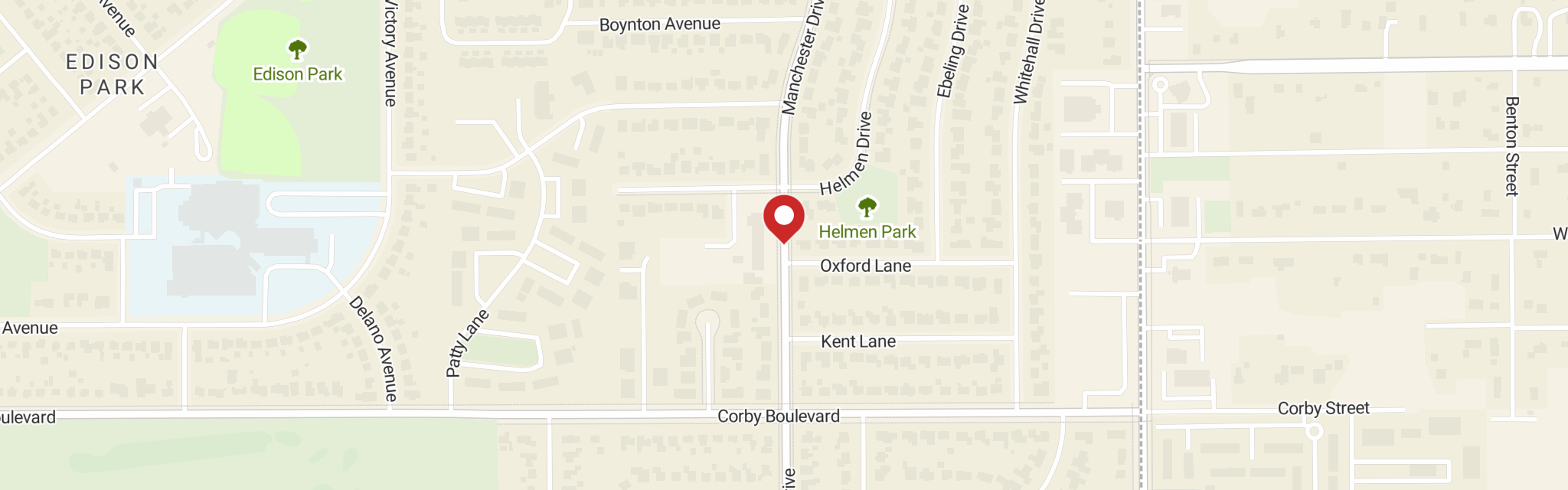 Map of Good Shepherd Lutheran Church at 1021 Manchester Dr, South Bend, IN 46615