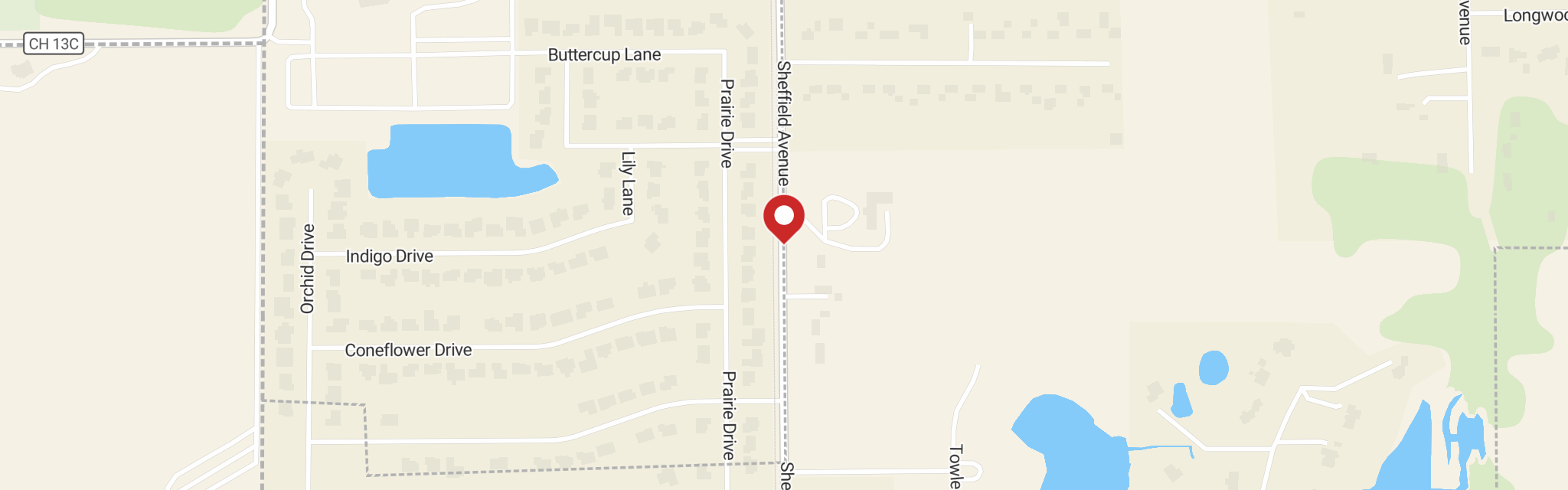 Map of Grace Lutheran Church at 8303 Sheffield Ave, Dyer, IN 46311