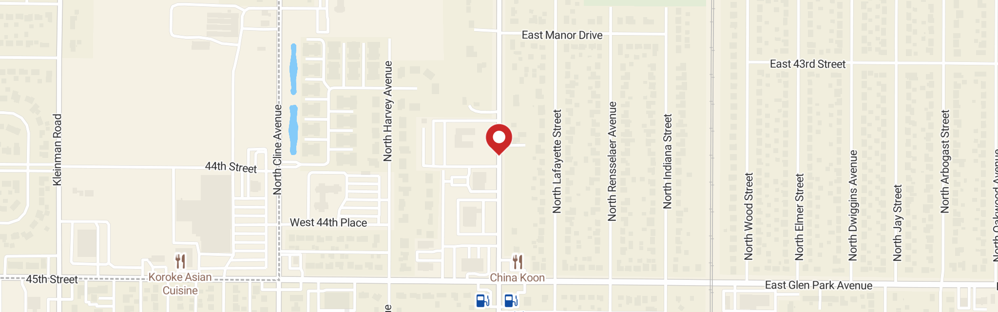 Map of Griffith Lutheran Church at 1000 N Broad St, Griffith, IN 46319