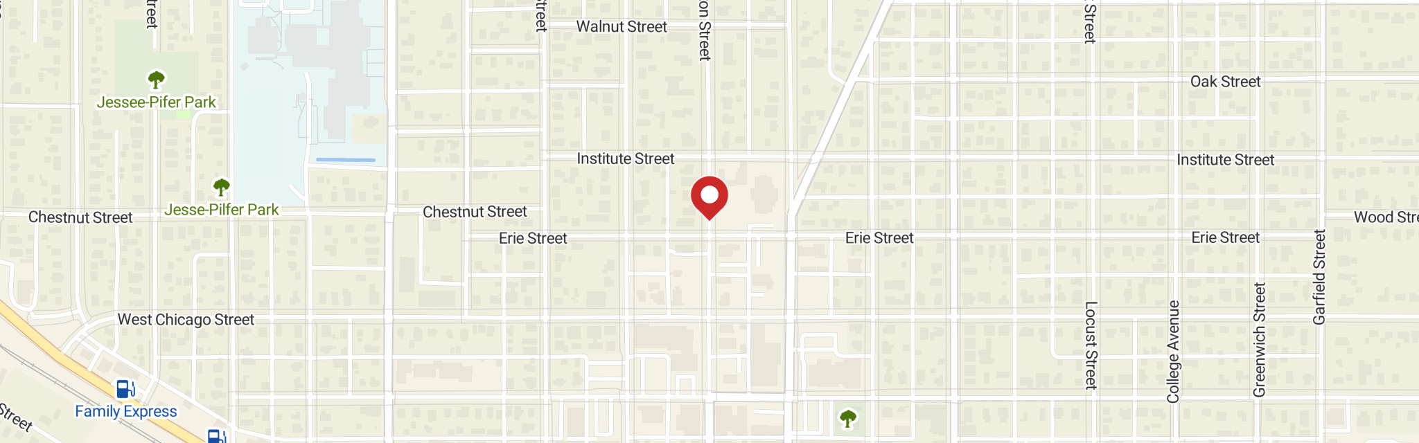 Map of Heritage Lutheran Church at 308 Washington St, Valparaiso, IN 46383