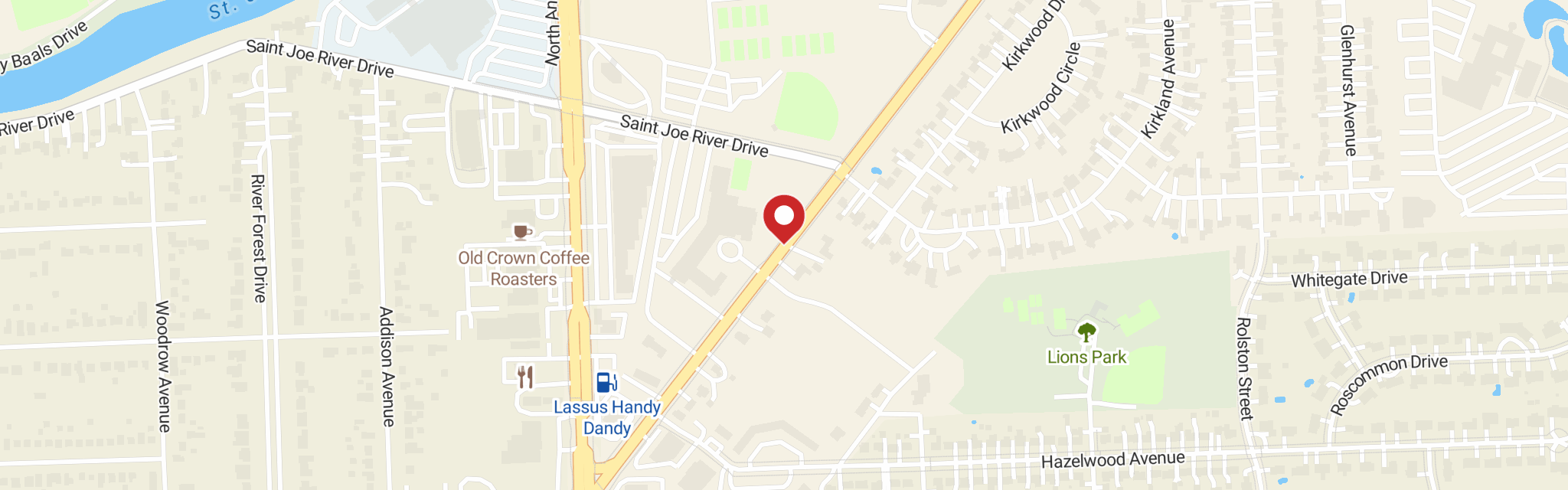 Map of Holy Cross Lutheran Church at 3425 Crescent Ave, Fort Wayne, IN 46805