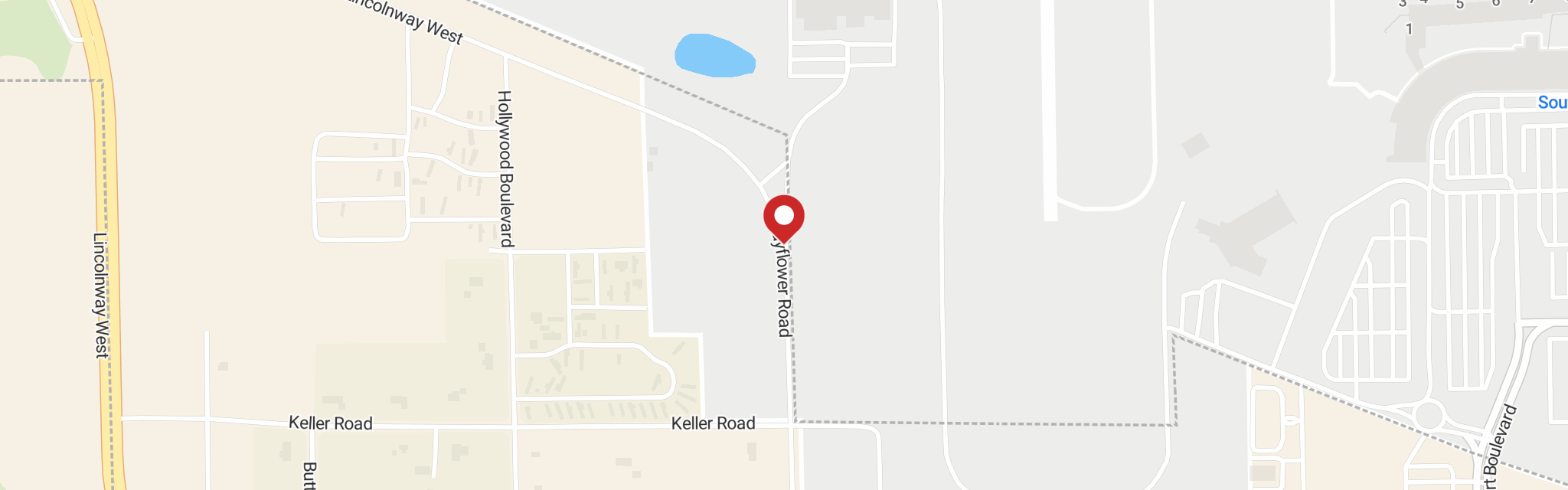 Map of Holy Trinity Lutheran Church at 51900 Mayflower Rd, South Bend, IN 46628