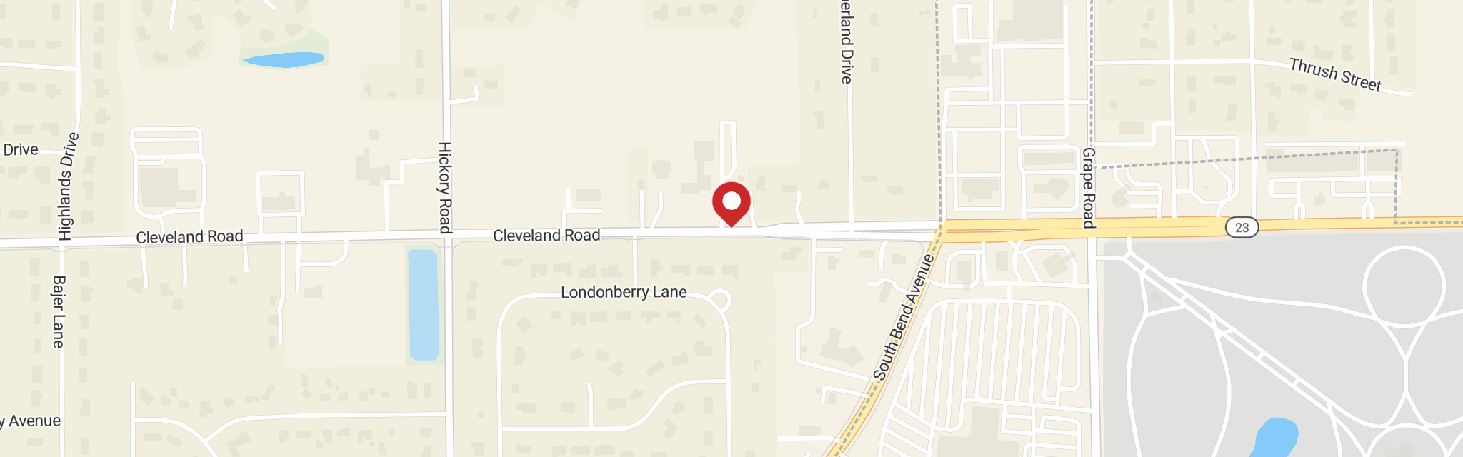 Map of Peace Lutheran Church Wels at 16791 Cleveland Rd, Granger, IN 46530