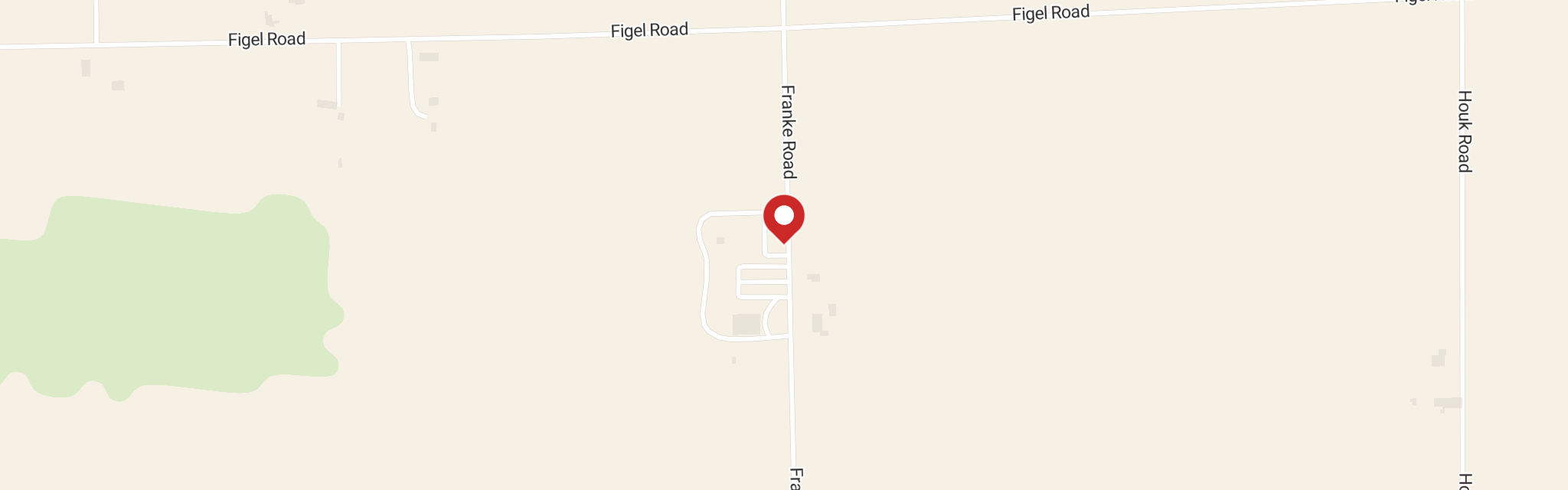 Map of St John Lutheran Flatrock Church at 12912 Franke Rd, Monroeville, IN 46773