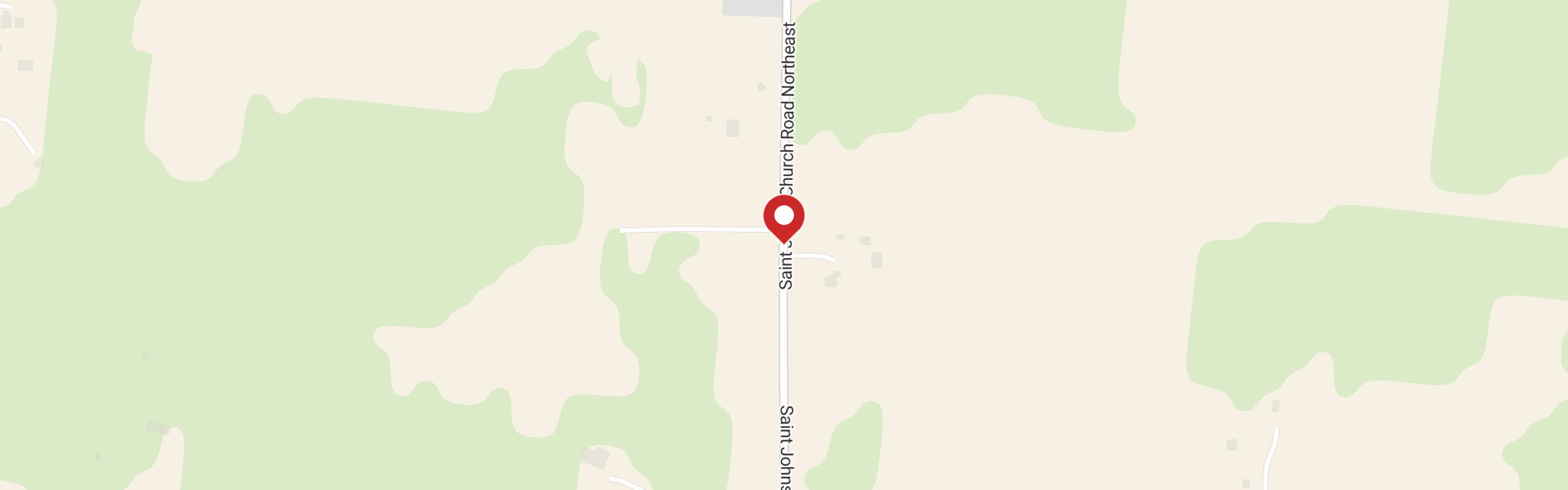 Map of St John's Lutheran Church at 1505 Saint Johns Church Rd NE, Lanesville, IN 47136