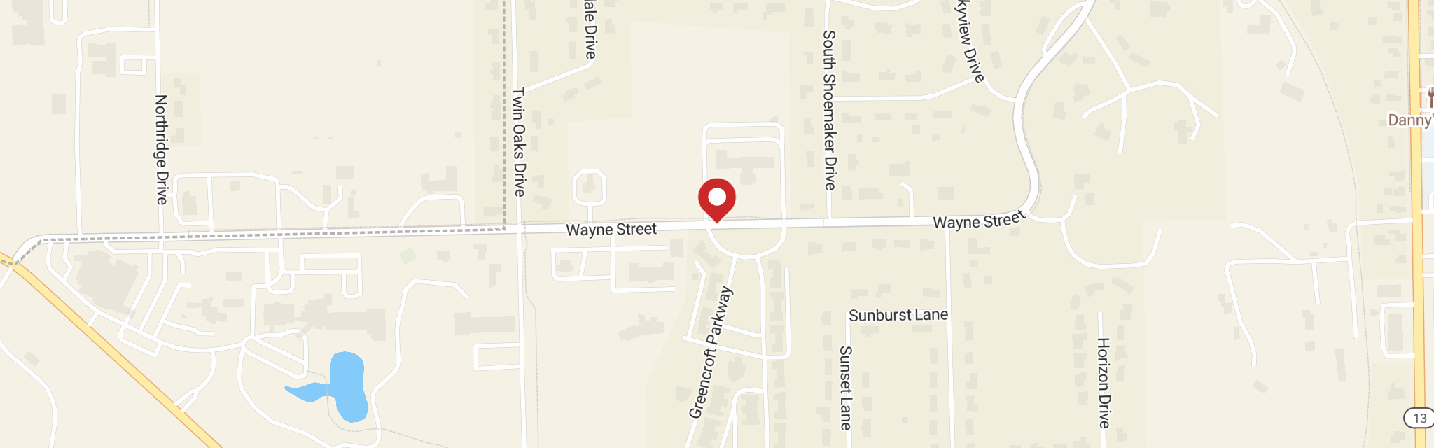 Map of St Paul's Lutheran Church at 708 Wayne St, Middlebury, IN 46540