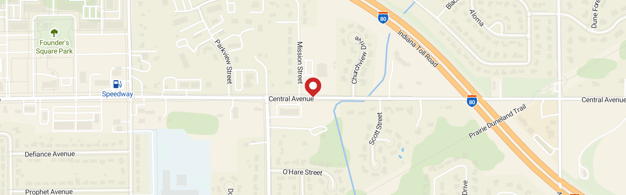 Map of St Peter Lutheran Church at 6540 Central Ave, Portage, IN 46368
