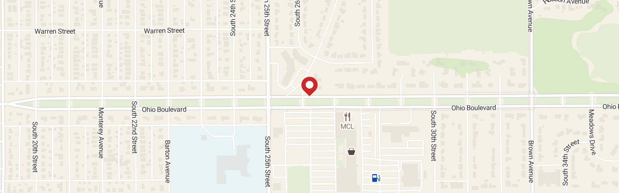 Map of Trinity Lutheran Church at 2620 Ohio Blvd, Terre Haute, IN 47803