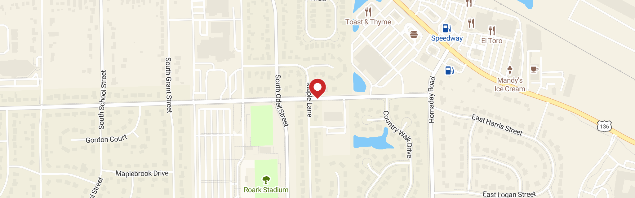 Map of Christ Lutheran Church at 701 E Tilden Dr, Brownsburg, IN 46112
