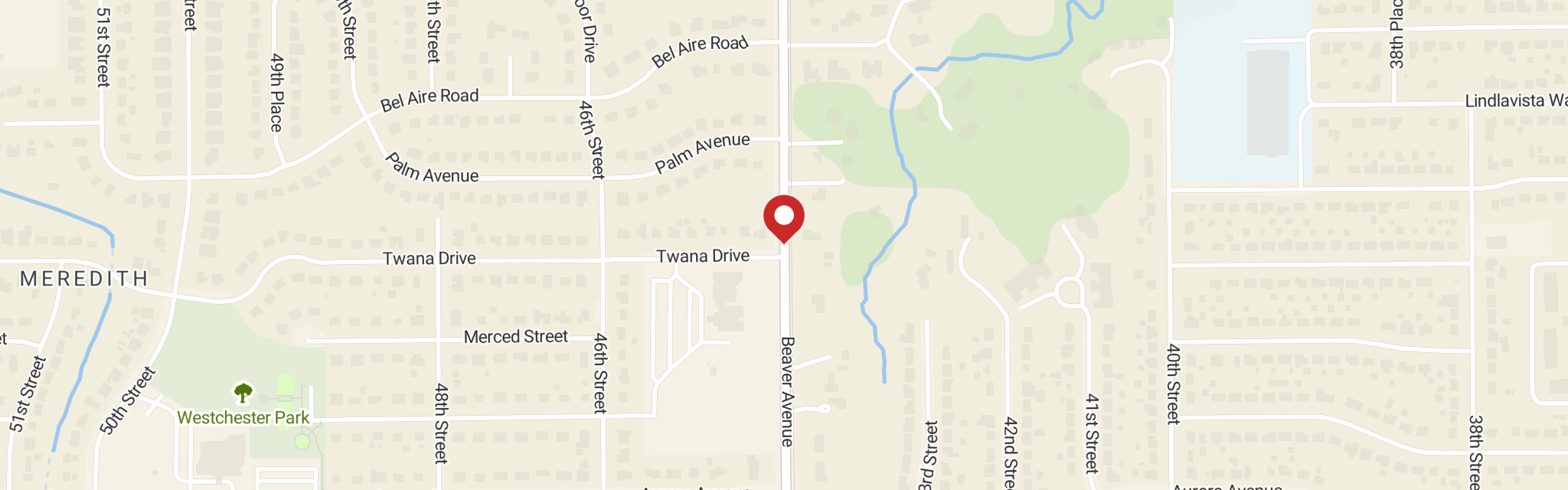 Map of Zion Lutheran Church at 4300 Beaver Ave, Des Moines, IA 50310