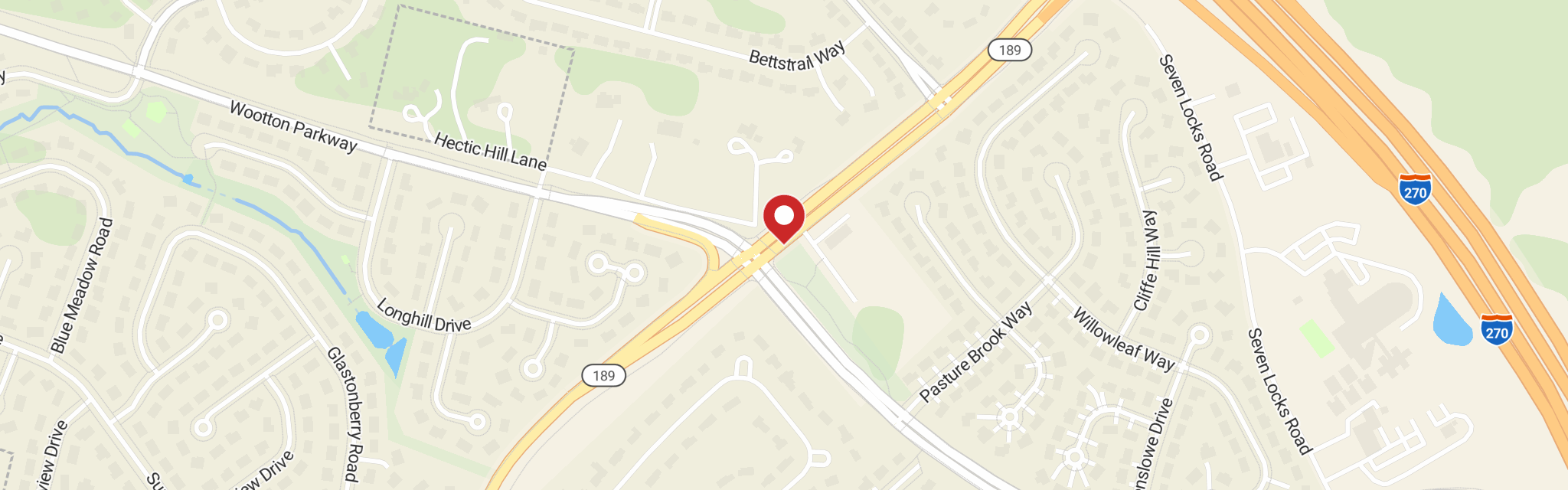 Map of Lutheran Church of the Cross at 12801 Falls Rd, Rockville, MD 20854