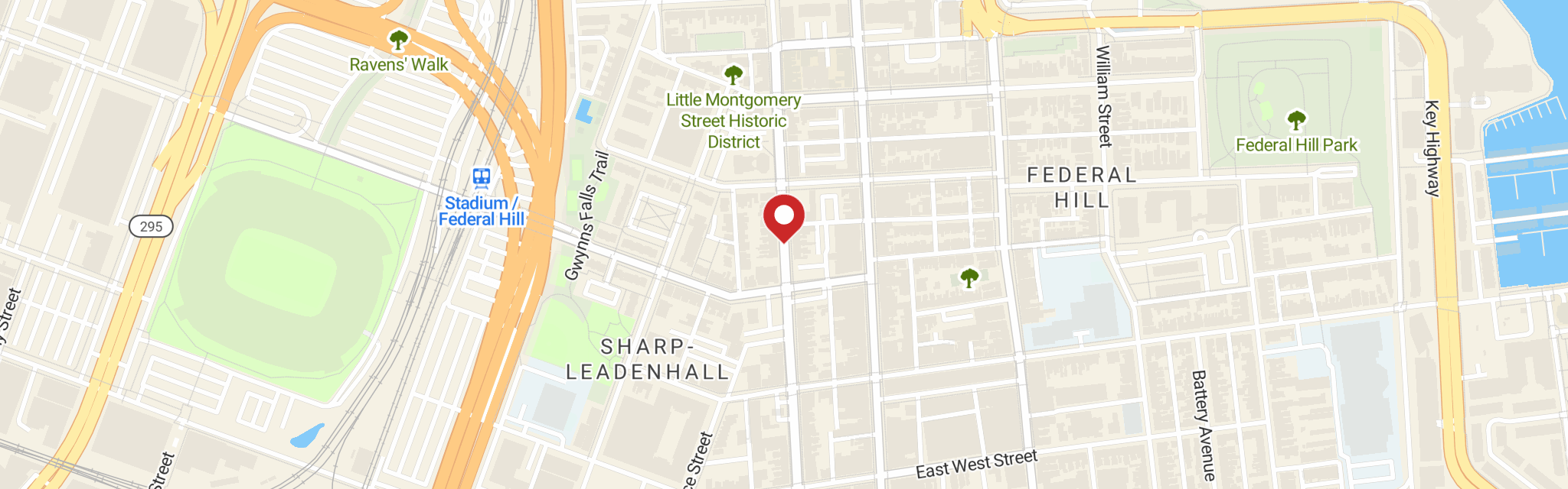 Map of Saints Stephen and James Church at 938 S Hanover St, Baltimore, MD 21230