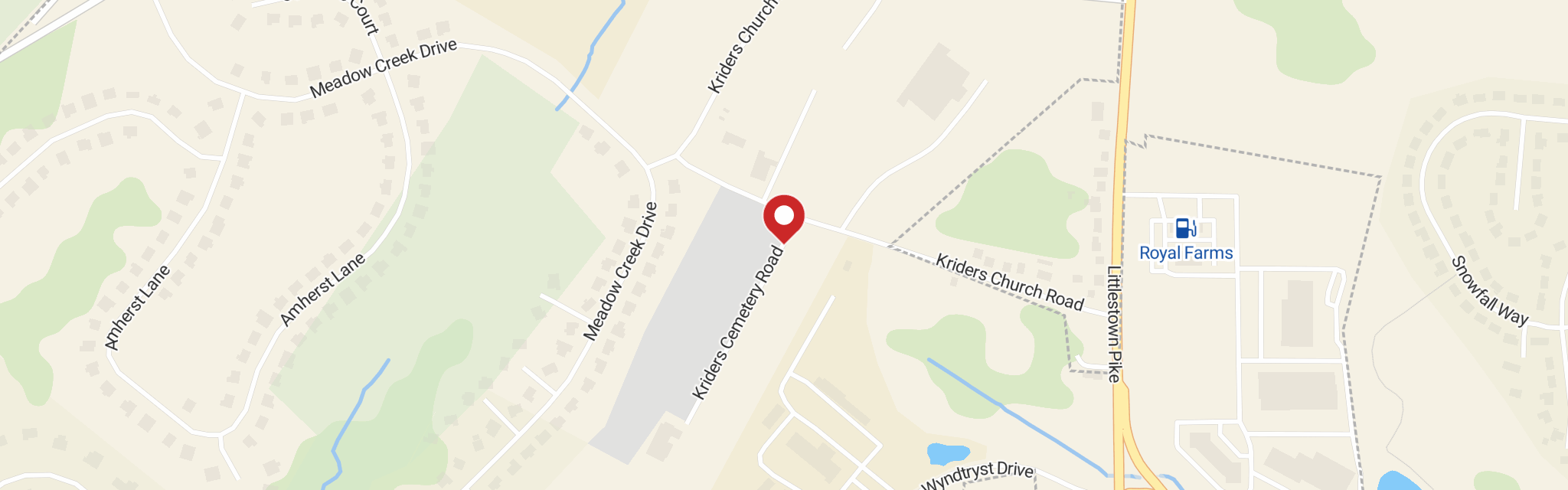 Map of St Benjamin's Lutheran Church at 700 Kriders Cemetary Rd, Westminster, MD 21158