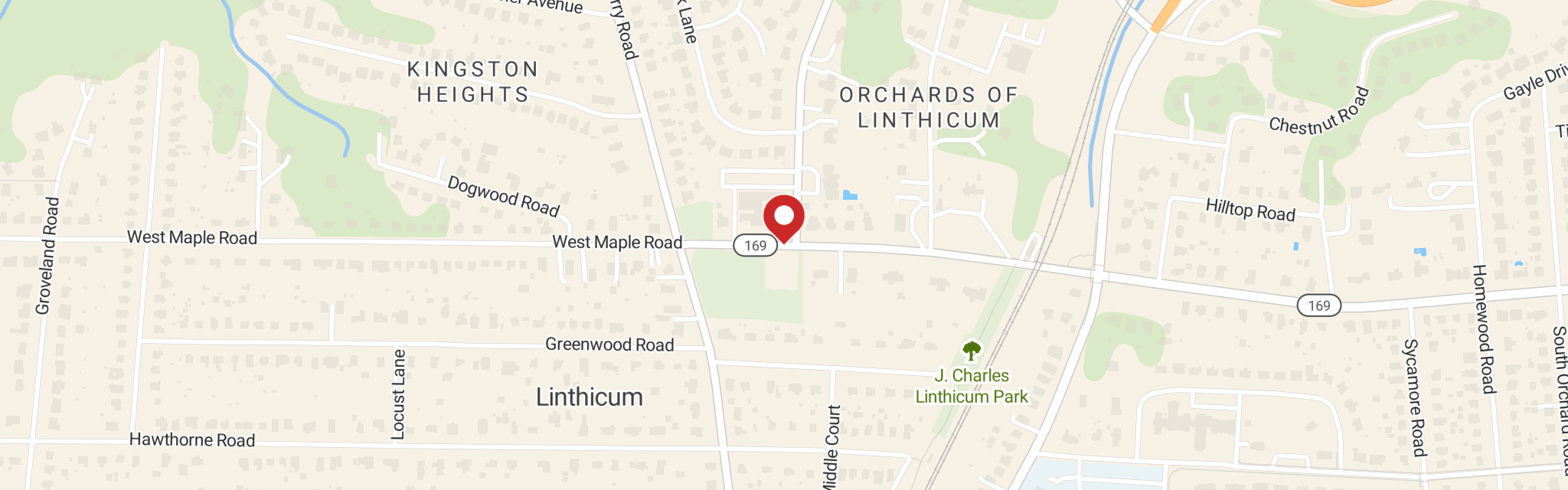 Map of St Johns Lutheran Church at 300 W Maple Rd, Linthicum Heights, MD 21090