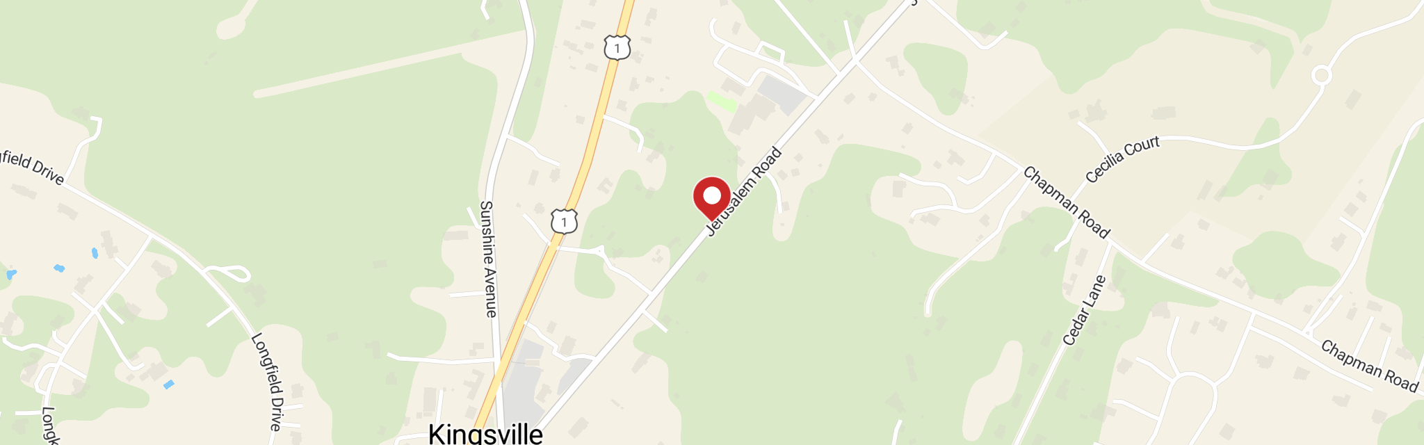 Map of St Paul's Lutheran Church and Schl at 12022 Jerusalem Rd, Kingsville, MD 21087