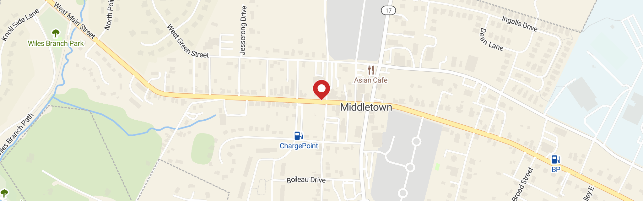 Map of Zion Lutheran Church at 107 W Main St, Middletown, MD 21769