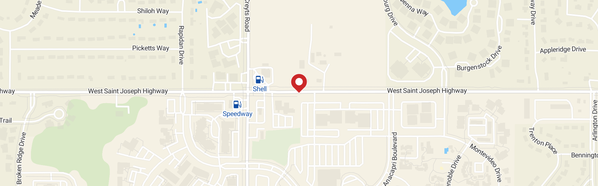 Map of Calvary Lutheran Church at 6301 W St Joe Hwy, Lansing, MI 48917