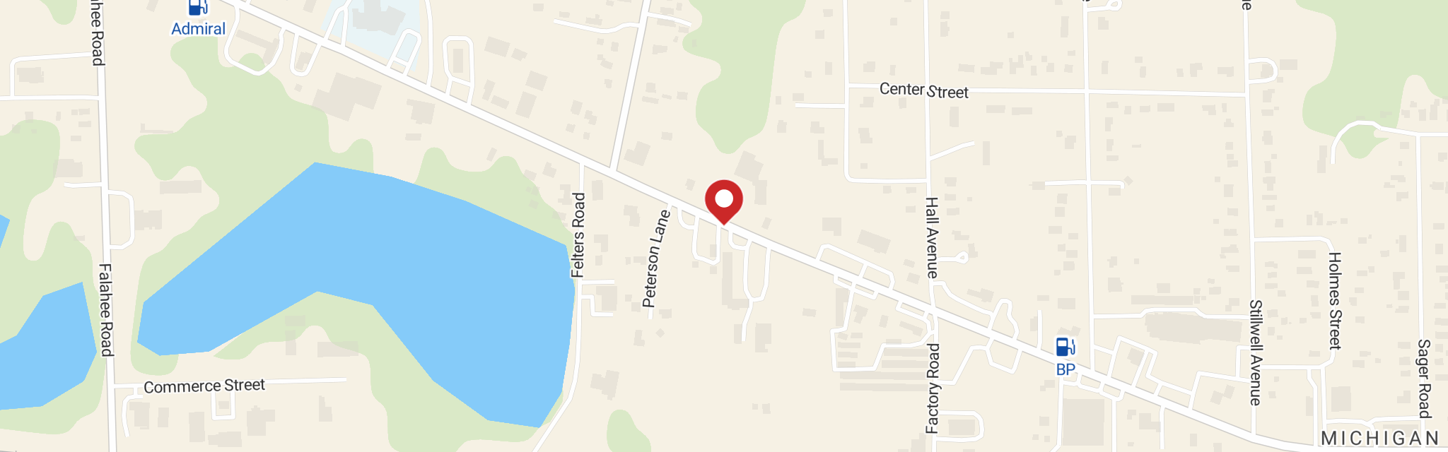 Map of Christ Lutheran Church at 4250 Page Ave, Michigan Center, MI 49254