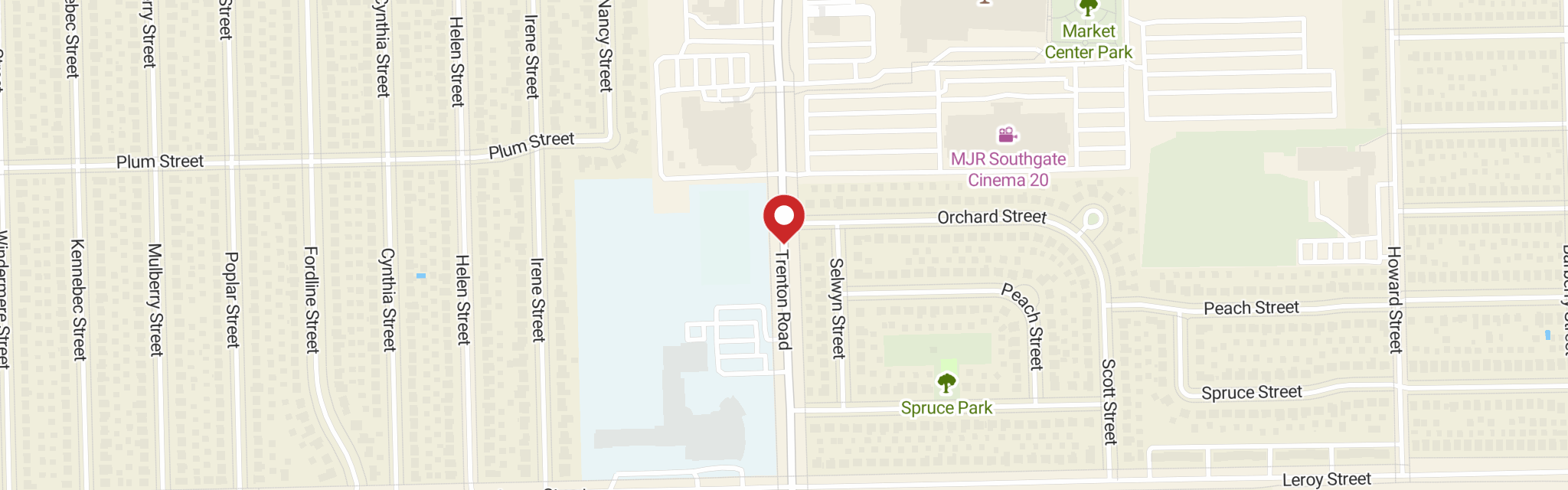 Map of Christ the King Lutheran at 15600 Trenton Rd, Southgate, MI 48195