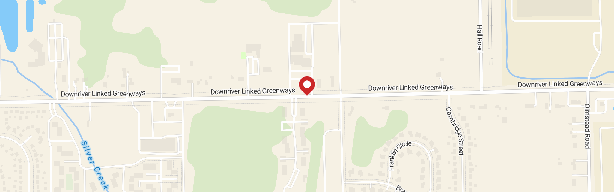Map of Community Lutheran Church at 23984 Gibraltar Rd, Flat Rock, MI 48134