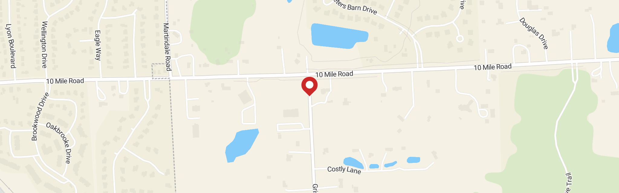 Map of Cross of Christ Lutheran Church at 24155 Griswold Rd, South Lyon, MI 48178