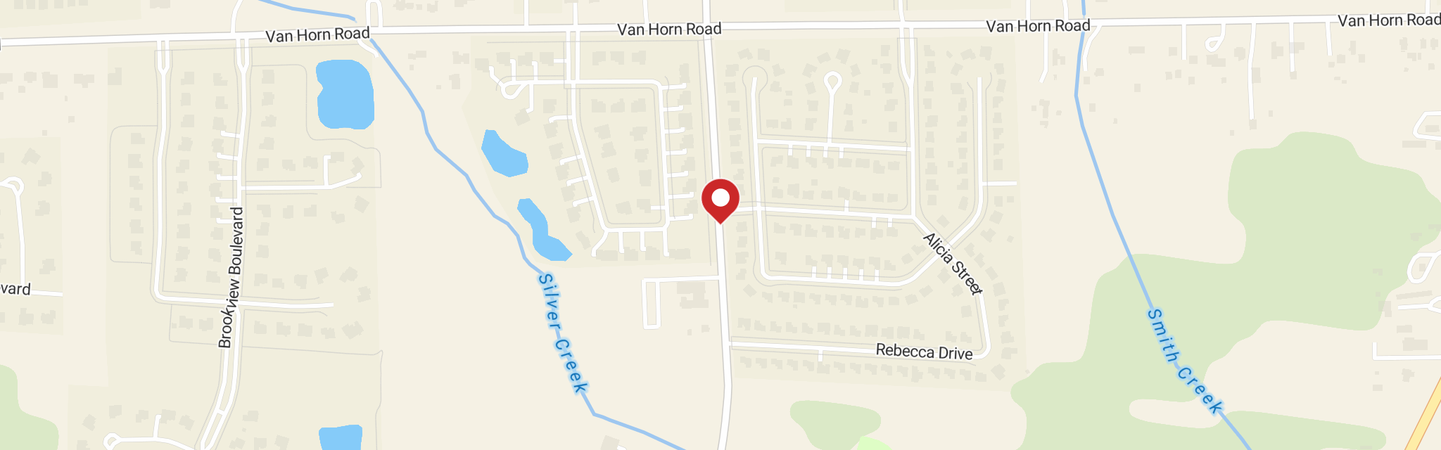 Map of Faith Lutheran Church at 25402 Arsenal Rd, Flat Rock, MI 48134