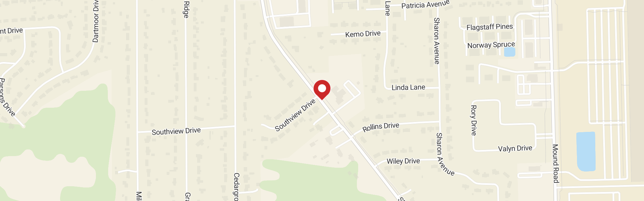 Map of Faith Lutheran Church at 50600 Shelby Rd, Shelby Township, MI 48317