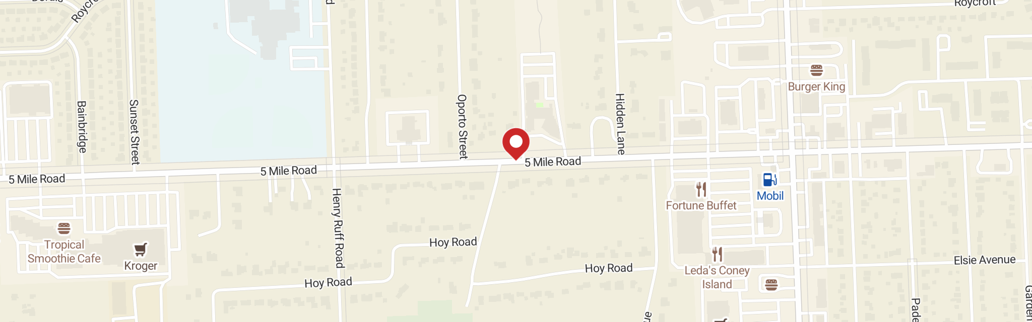 Map of Faith Lutheran Church at 30000 5 Mile Rd, Livonia, MI 48154