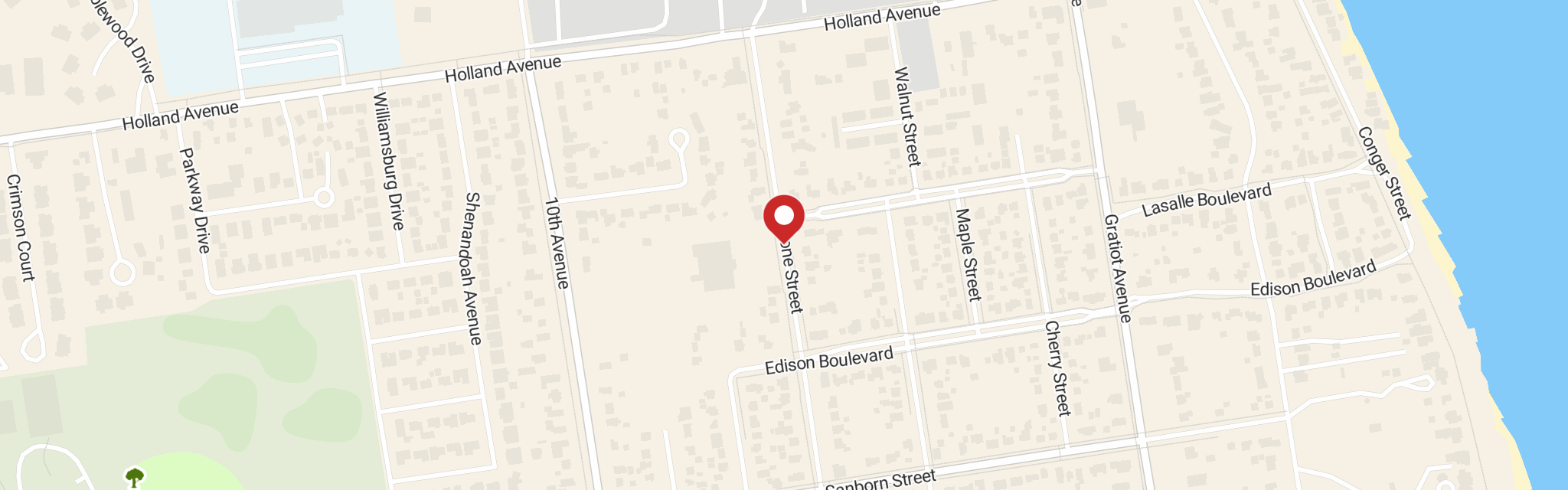 Map of Faith Lutheran Church at 3455 Stone St, Port Huron, MI 48060