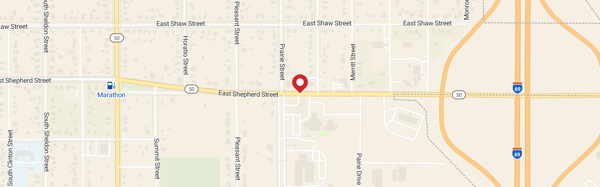 Map of First Lutheran Church at 550 E Shepherd St, Charlotte, MI 48813