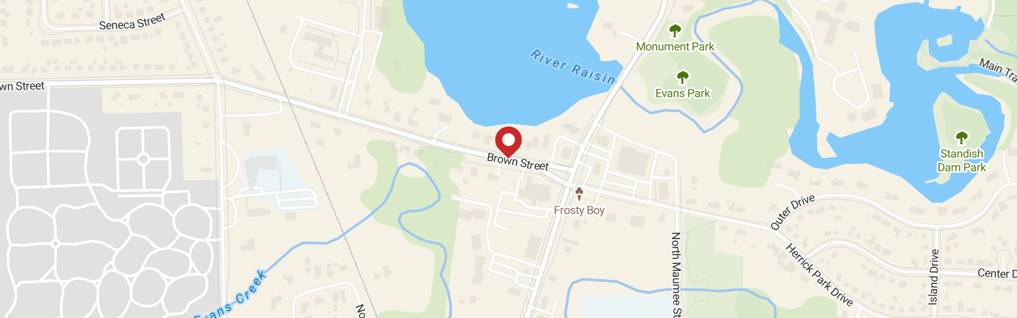 Map of Gloria Dei Lutheran Church at 108 Brown St, Tecumseh, MI 49286