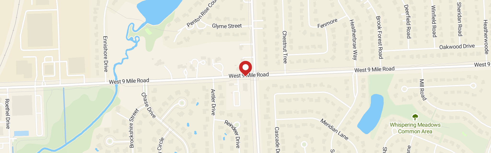 Map of Good Shepherd Lutheran Church at 41415 W 9 Mile Rd, Novi, MI 48375