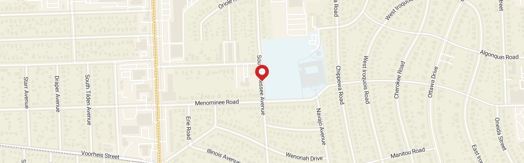 Map of Grace Lutheran Church at 114 S Genesee Ave, Pontiac, MI 48341