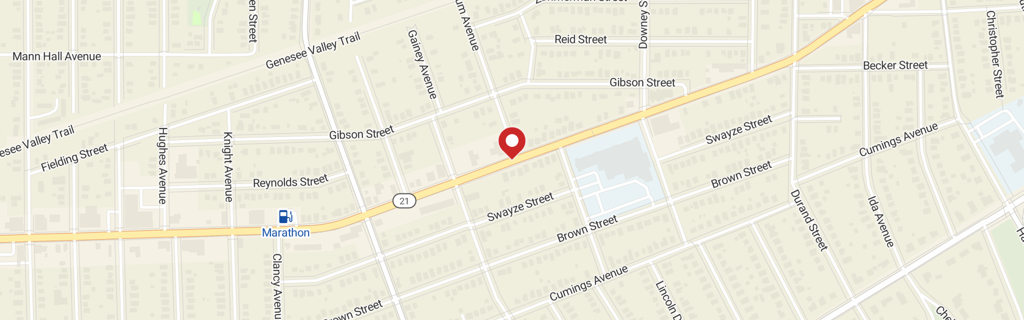 Map of Grace Lutheran Church at 2526 Corunna Rd, Flint, MI 48503