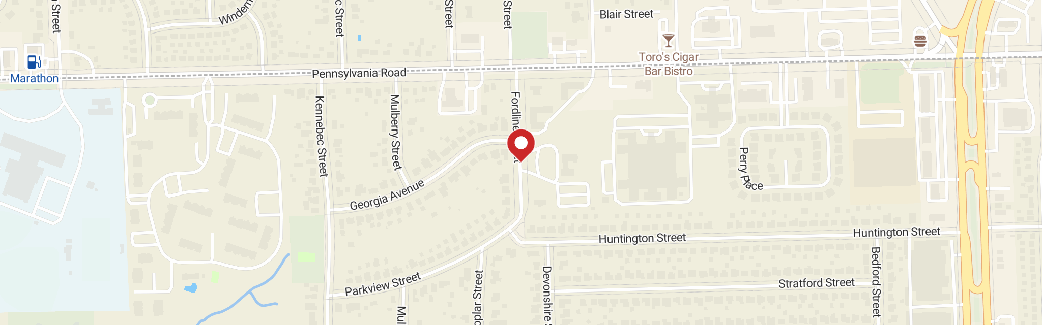 Map of Immanuel Lutheran Church at 17125 Fordline St, Riverview, MI 48193