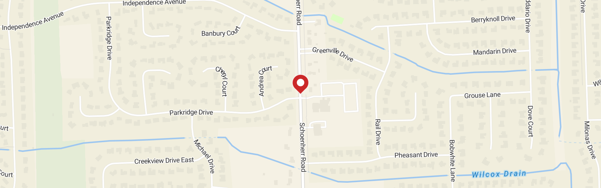 Map of King of Kings Lutheran Church at 47500 Schoenherr Rd, Shelby Township, MI 48315
