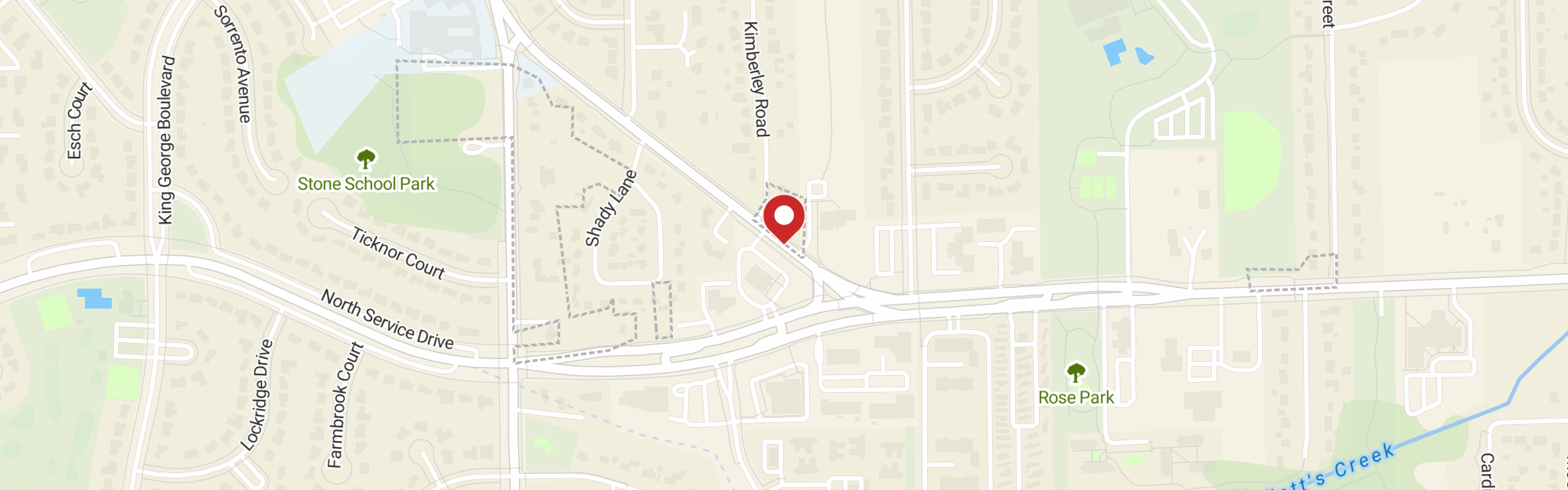Map of King of Kings Lutheran Church at 2685 Packard St, Ann Arbor, MI 48104