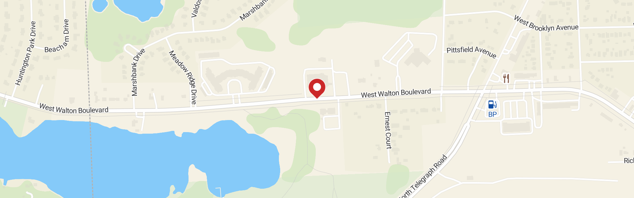 Map of Mt Hope Lutheran Church at 517 W Walton Blvd, Pontiac, MI 48340