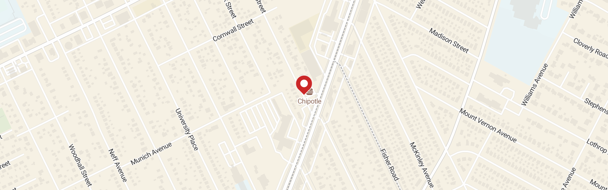 Map of Mt Olive Lutheran Church East at 4444 Radnor St, Detroit, MI 48224