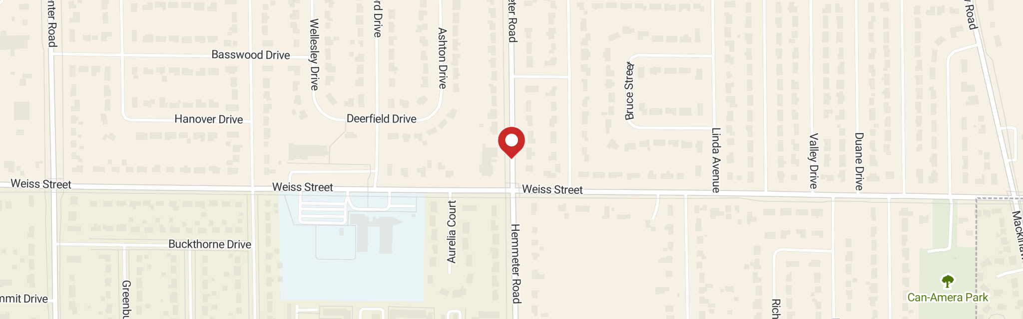 Map of Our Saviour's Lutheran Church at 2525 Hemmeter Rd, Saginaw, MI 48603