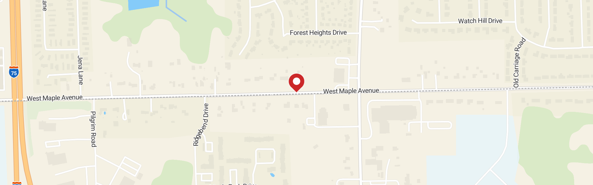 Map of Peace Lutheran Church at 2051 W Maple Ave, Flint, MI 48507