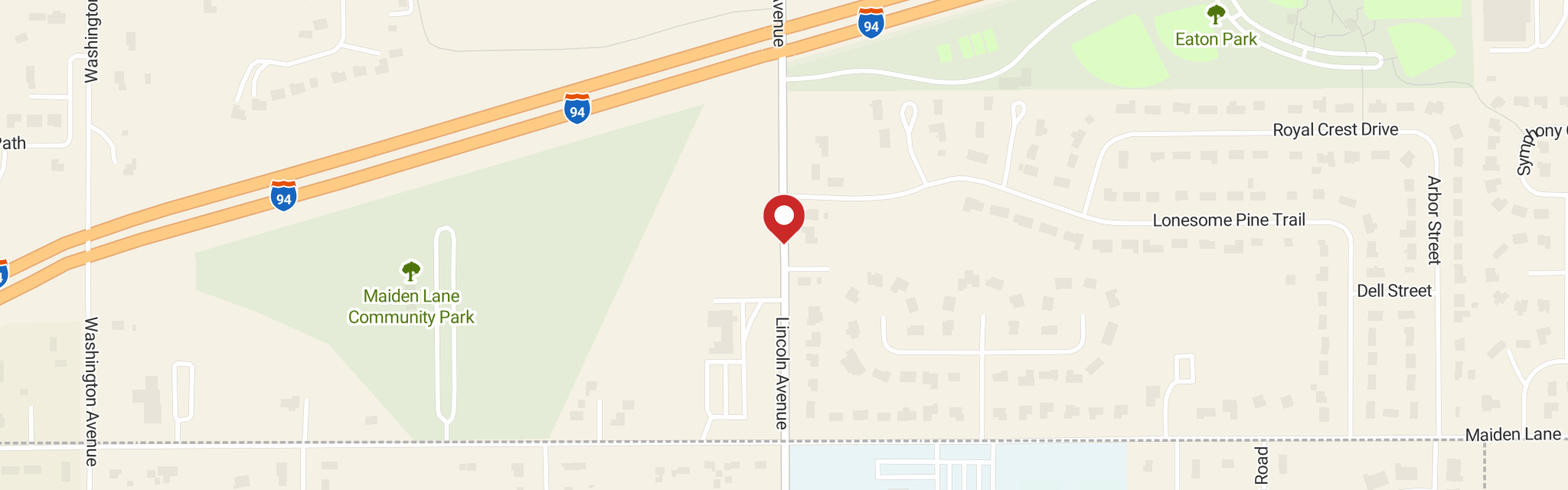 Map of Peace Lutheran Church at 3590 Lincoln Ave, St Joseph, MI 49085