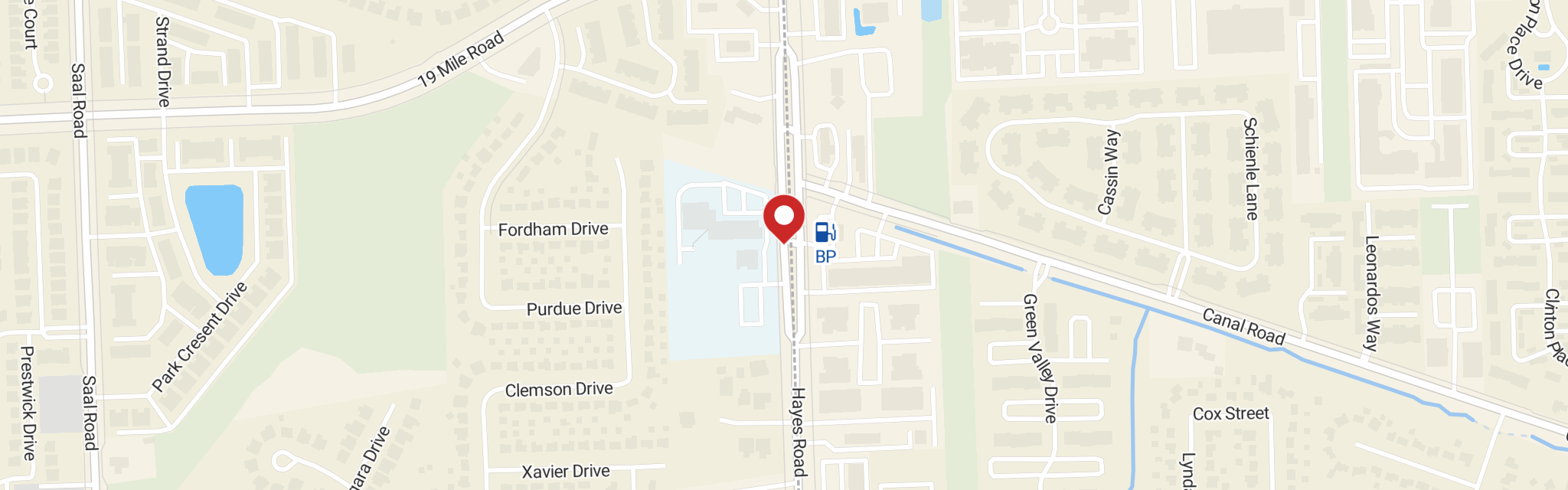 Map of St Paul Lutheran Church at 42681 Hayes Rd, Sterling Heights, MI 48313