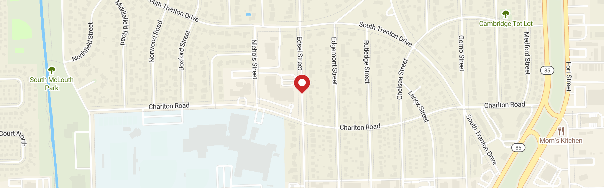 Map of St Paul Lutheran Church at 2550 Edsel St, Trenton, MI 48183