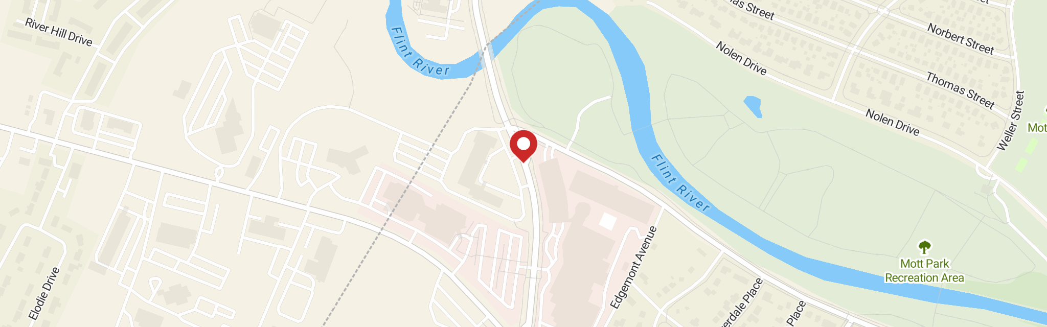 Map of St Paul Lutheran Church at 402 S Ballenger Hwy, Flint, MI 48532