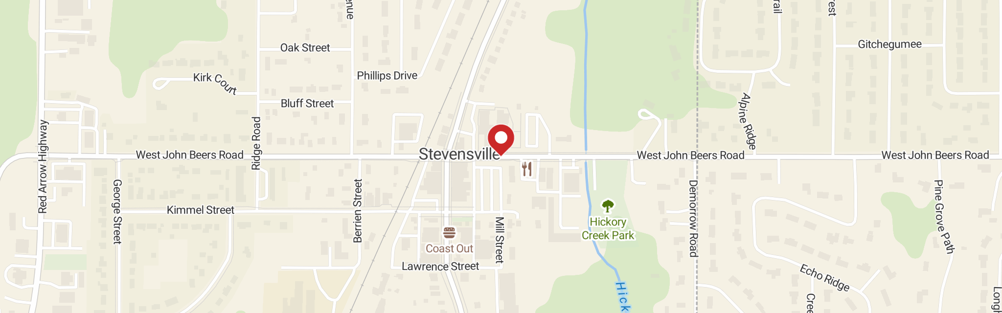 Map of St Pauls Lutheran Church at 2673 W John Beers Rd, Stevensville, MI 49127