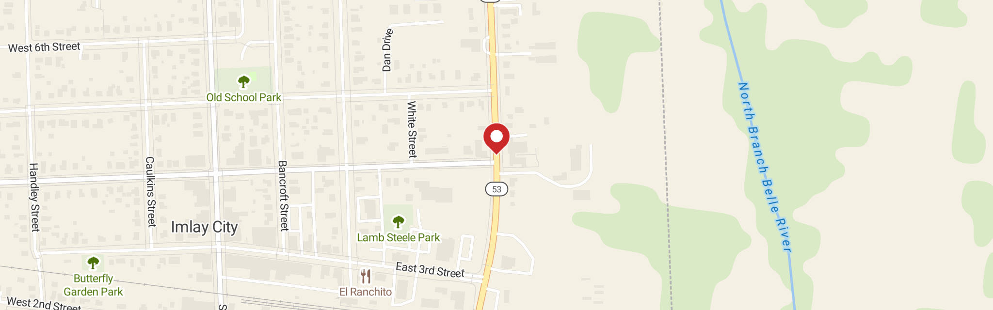 Map of St Paul's Lutheran Church at 200 N Cedar St, Imlay City, MI 48444