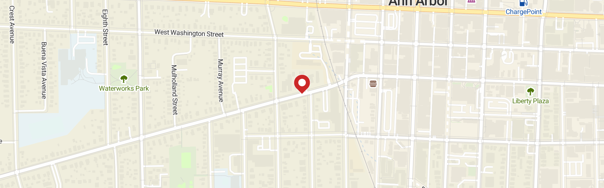 Map of St Paul's Lutheran Church at 420 W Liberty St, Ann Arbor, MI 48103