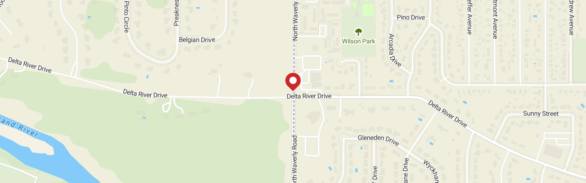 Map of St Stephen Lutheran at 2900 N Waverly Rd, Lansing, MI 48906