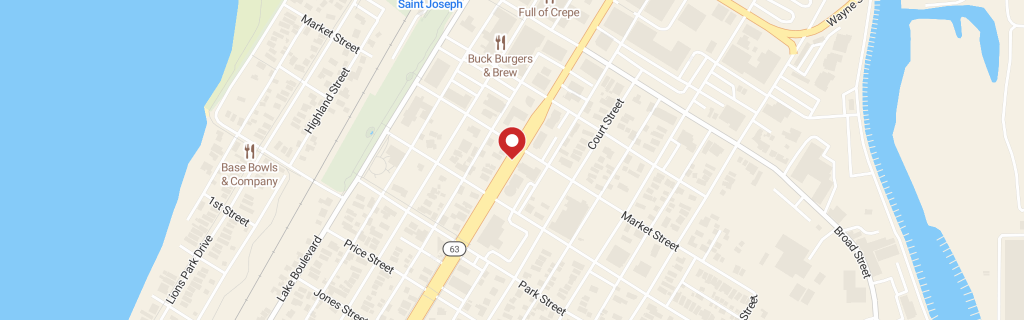 Map of Trinity Lutheran Church at 619 Main St, St Joseph, MI 49085